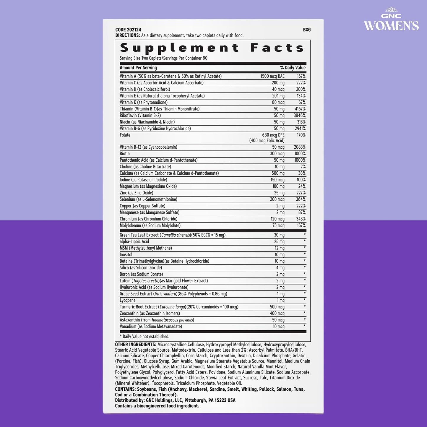GNC Women's Multivitamin Active Without Iron, Supports an Active Lifestyle, 30+ Nutrient Formula, Promotes Bone & Joint Health, Helps Energy Production, 180 Caplets
