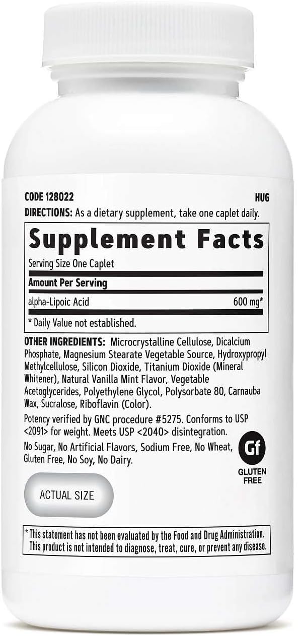 GNC Alpha-Lipoic Acid 600mg, Supports Cell Energy Metabolism, 60 Count
