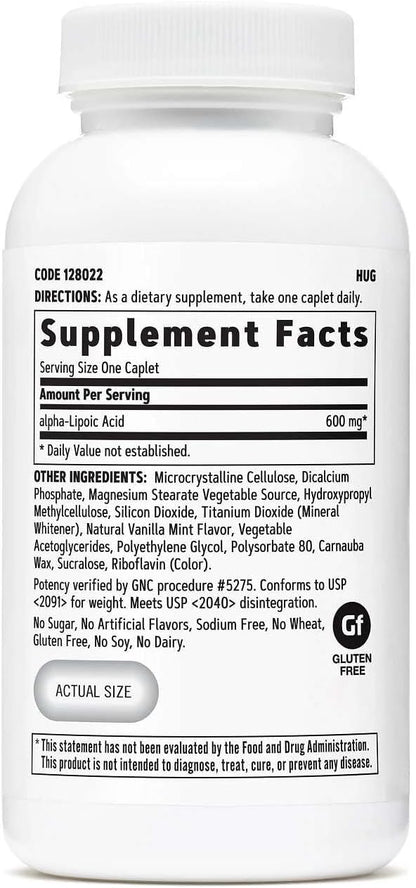 GNC Alpha-Lipoic Acid 600mg, Supports Cell Energy Metabolism, 60 Count