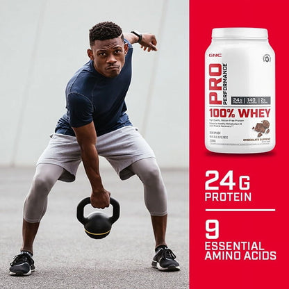 GNC Pro Performance 100% Whey Protein Powder, Chocolate Supreme, 25g Protein, 12 Servings