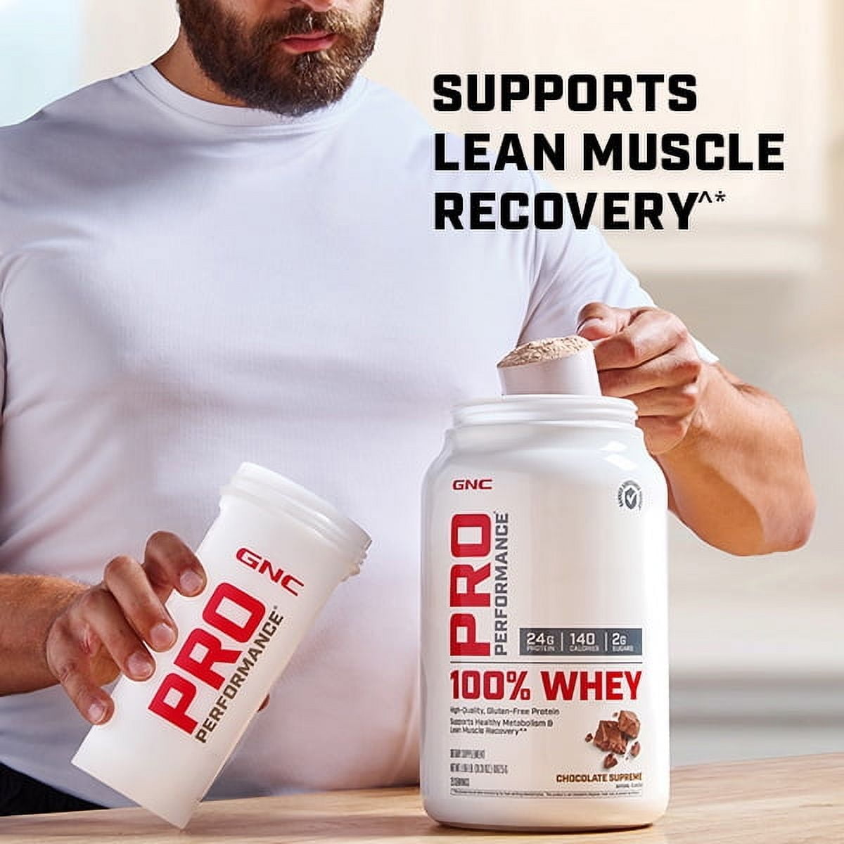 GNC Pro Performance 100% Whey Protein Powder, Chocolate Supreme, 25g Protein, 12 Servings