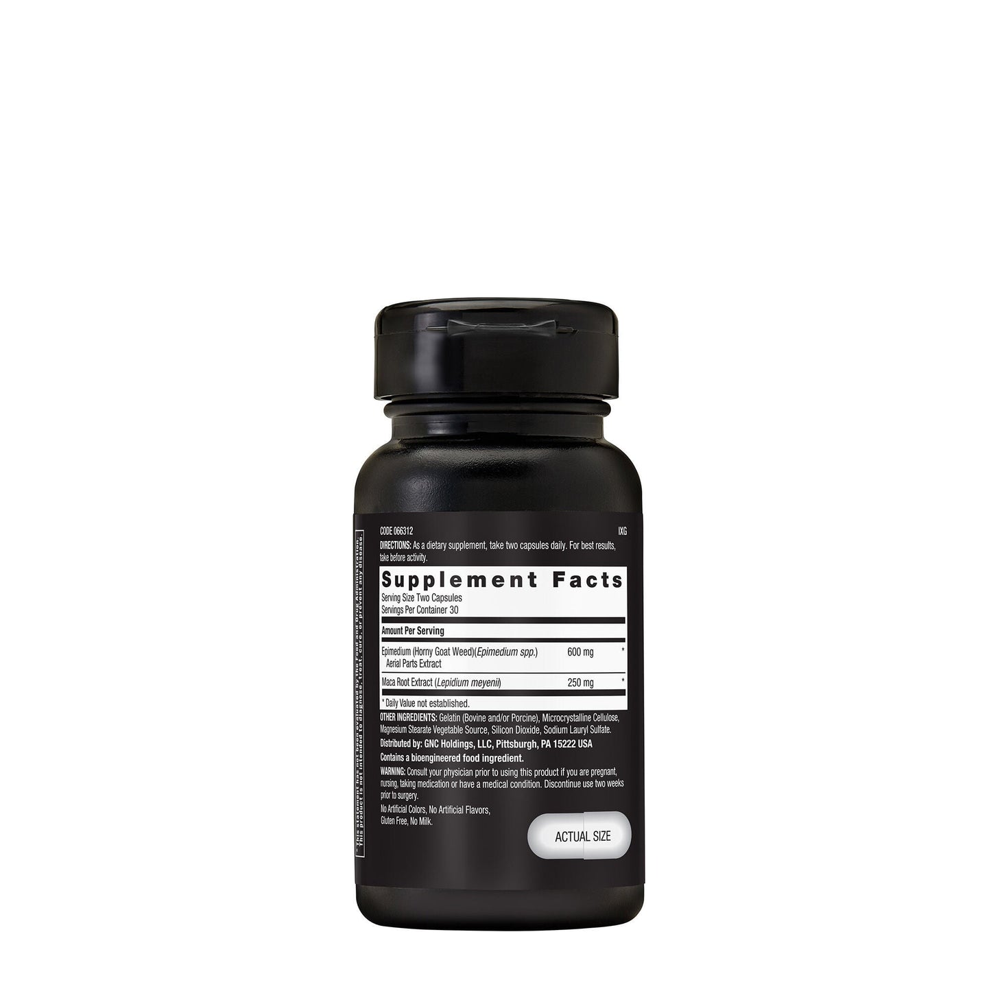 GNC Men's Horny Goat Weed 600mg Horny Goat Weed and 250mg Maca Extract, 60 Capsules, Supports Men's Sexual Health
