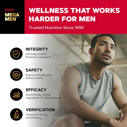GNC Mega Men Energy and Metabolism Vitapak Program for Men, Convenient, Complete Nutrition, 5 Products in 1 Packet, Calorie Burn, Thermogenic, 300mg Caffeine, 30 Daily Packs