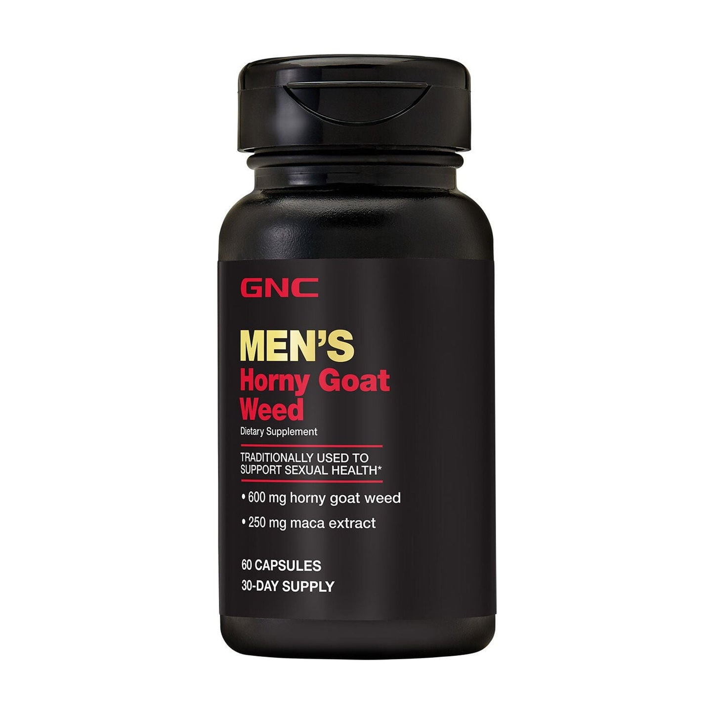 GNC Men's Horny Goat Weed 600mg Horny Goat Weed and 250mg Maca Extract, 60 Capsules, Supports Men's Sexual Health