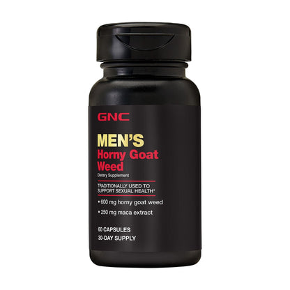 GNC Men's Horny Goat Weed 600mg Horny Goat Weed and 250mg Maca Extract, 60 Capsules, Supports Men's Sexual Health