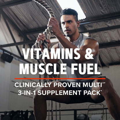 GNC AMP Men’s Strength Vitapak Program, 3 Products in 1 Pack, Absorbable Creatine, Mass Building, Power Muscles, Anabolic Primers, Testosterone Boost, Proven Ingredients, Multivitamin, 30-Day Supply